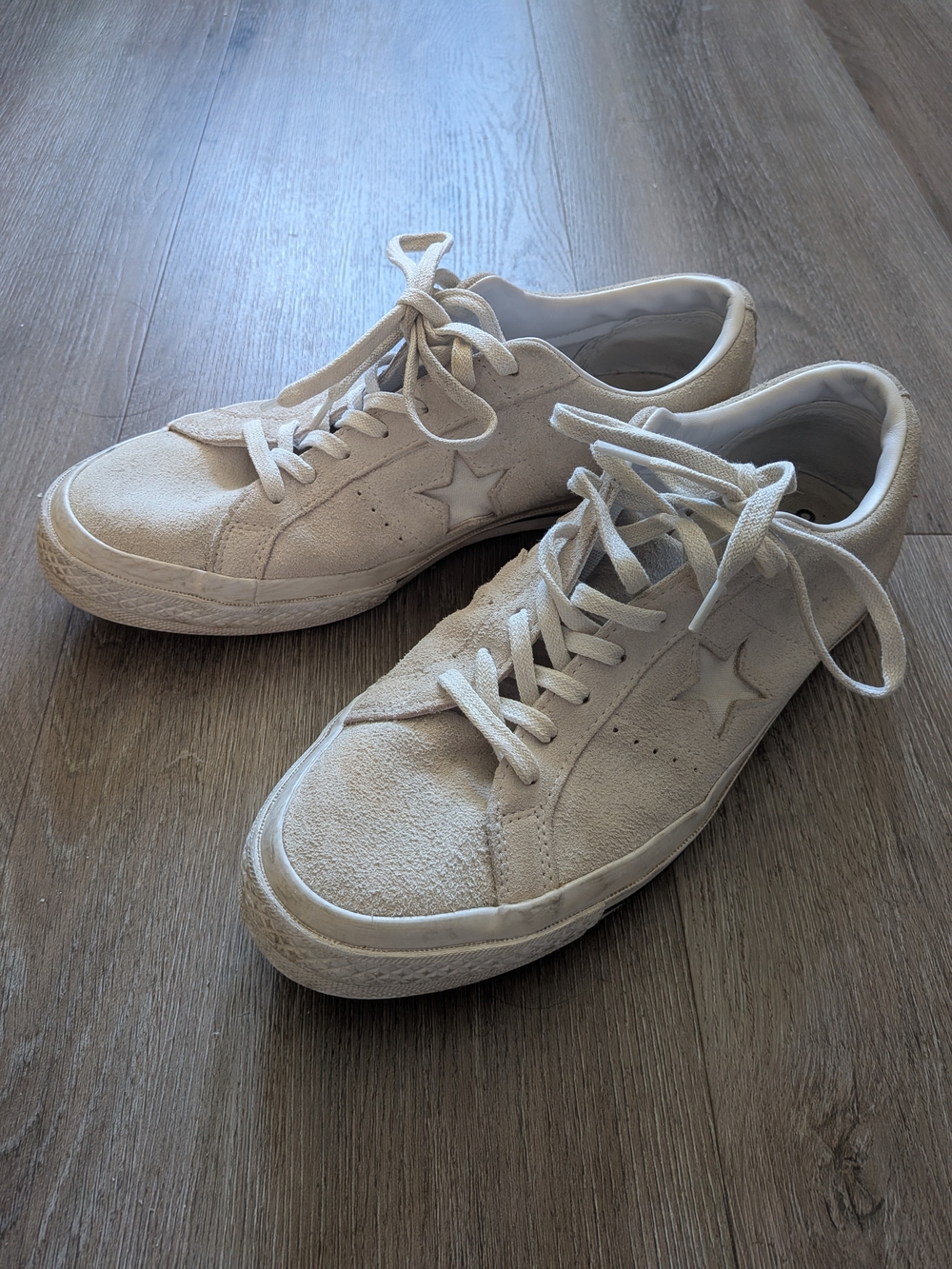 Men Converse Suede Sneakers Beige Size 9.5